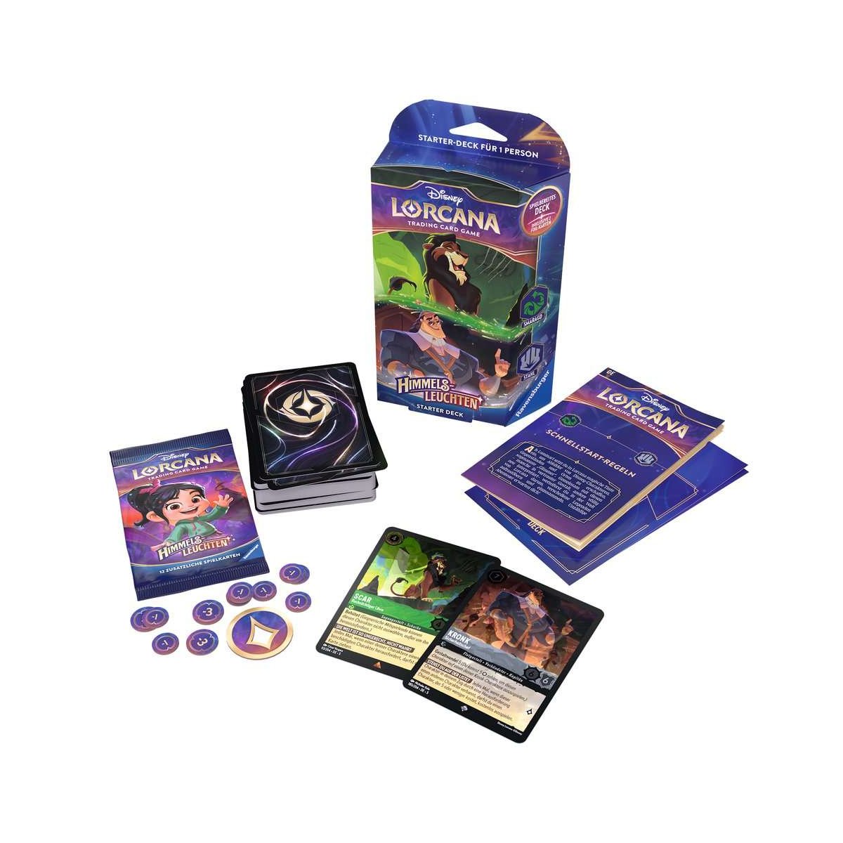 Disney Lorcana TCG: Himmelsleuchten - Starter Deck Smaragd und Stahl DE