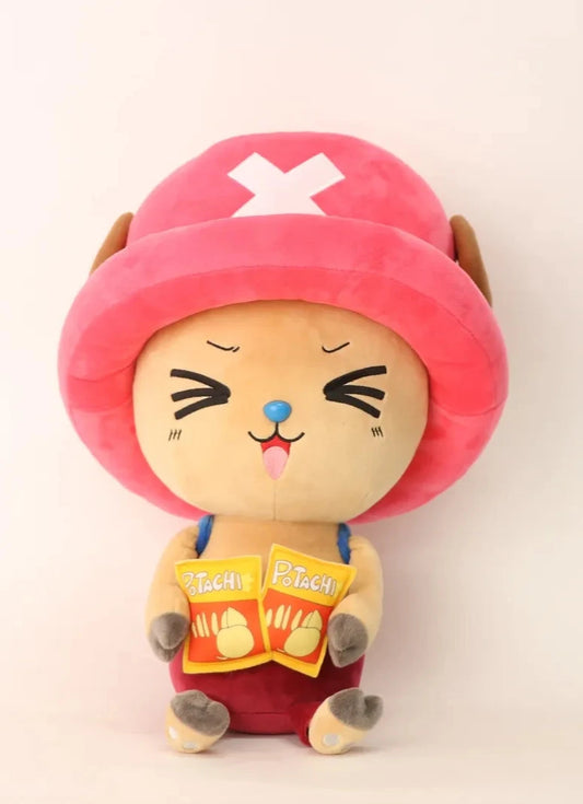 One Piece - Tony Chopper mit Chipstüten - große Plüschfigur 45 cm